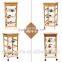 2016 Good Quality and Competitive Price Wooden Kitchen Trolley With Three Metal Wire Brackets