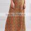Wholesale Women Apparel Simple Style Pleated Floral-print Crepe Maxi Skirt(DQE0397SK)