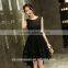 2017 Fashion ladies black evening long organza dress for patry