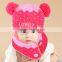 High Quality Fashion Korean Golden Crown Applique Knitted Kids Baby Hat Scarf Set