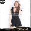 ladies clothing factory black butterfly sleeve lace trim v neck women chic playsuit with zipper
