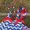 2015 Chevron Baby Girls Swing Top Set July 4th Swing Outfits With Matching Necklace and Bow Set