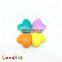 Colourful Heart shaped Food Grade Silicone Teething Beads For Baby