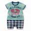 summer cartoon hippo elephant short sleeve pure cotton baby boy romper