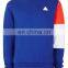 Blue Panelled Sleeve elasticated neck hem and cuffs mens sweatshirt custom