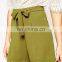 Women's crepe spandex shorts with pockets tie waist detail shorts custom