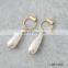 Gold eternity circle hoop earring wedding bridal freshwater pearl pendant daggle earring