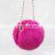 2017 New Style Fashionable Genuine Fox Pom Pom Fur Bag