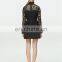 ladies formal wear women long sleeve black pelpum lace turtleneck dresses