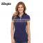 95% cotton 5% spandex ladies dot prnt pique polo shirts black design