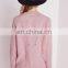 Fashion korean lady sweater, stitch detail knitted women sweater pink, knitted woman sweater