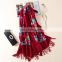 Winter national flower embroidered thick wool pashmina scarf