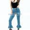 OEM OED High Waisted Slim Mom Jeans With Flared Frill Hem American Fashion women jeans factory buy jeans bulk