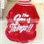 cat Dog Clothes Embroidered silk red cotton jacket letter baseball Pet puppy apparel
