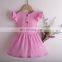 Spring Summer Girls Clothes Ruffle Sleeve Mini Baby Girl Linen Dresses
