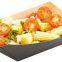4.2-inch Disposable Paper Food Tray – Black with Kraft Brown Interior Take Out Boat-Perfect for Restaurants, Cafes, and Parties
