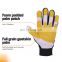 HANDLANDY In Stock Yellow Soft Dexterity Goatskin Leather Mechanic Safety Vibration-Resistant Heavy Duty Leather Work Gloves