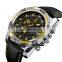 SKMEI 9156 luxury stylish quartz wrist watches men watches leather band stainless steel back