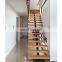 Sectional Wood Color Stairs Interior Staircase With Oak Tread&Stringer Carbon Steel Keel With Railings