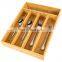 K&B bamboo space-saving kitchen drawer tray natural bamboo drawer adjustable cutlery tray for cutlery