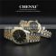 CHENXI 004A Married 2 Tones Couple Watches Stainless Steel Quartz Analog Lover's Diamond Numeral Men Women Wristwatches