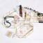 Nordic Gold Retro Glass Mirror Brass Polygon Decorative Tray Desktop Cosmetics Serving Tray For Home Decor