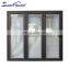 Thermal break aluminium bifold folding door with in-serted  louvers