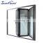 Thermal break aluminium bifold folding door with in-serted  louvers