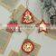 LED Christmas Tree Star car Wooden Pendants Ornaments Xmas DIY Wood Crafts Kids Gift for Home Christmas Party Decorations