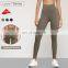 Scalloped High Waist Yoga Leggings Factory Supply Tummy Control Womens Sports Pants 80nylon 20spandex