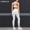 New Custom Logo Sport Active Wear Yoga Sets  81% Nylon 19% Spandex High Waist White Yoga Sets