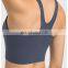 Custom Logo Front Zipper Shockproof Yoga Bra Women Workout Gym Wear Fixed Padding Sports Fitness Training Crop Top