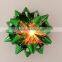 New Design! Green Printing Snowflake Christmas Gift Ribbon LED Star Bow/mesh ribbon star bow