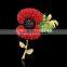 New design zinc alloy opium poppy flower pin badge brooch