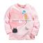 High quality! Kids t shirts 100% cotton thin long sleeve casual and plain cartoon pink t shirt wholesale China (Ulik-T17)