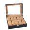 10 Slots Wooden Watch Storage Box With PVC Plastic Window.