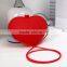 Heart -shape two sided silicone canvas shoulder bag