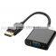 Black Mini DisplayPort/ DP Male To VGA Female Cable Converter Adapter