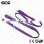 Endless flat webbing sling with single tie layer
