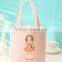 2016 Lovely Girl Striped Design Canvas Lunch Bag for Girl