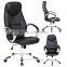 low-back black leather wheels pull buckle management office chairs