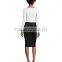 Black Stretch Bow Tie Accent Pencil Skirt