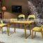 Sanlang furniture cafe shop used wooden cushion chair coffee table set 4 seater wood dining table chair designs