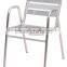 Trade assurance cast aluminum wooden chair with armrest