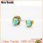 Newest fashion double geometrical turquoise earring stud hot sale