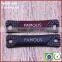 Pressed thin 2 hole clothing apparel metal labels with logo