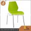 Modern Low Price Plastic Dining Chair with Chromed Iron Legs