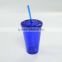 Customized FDA Plastic Tumbler with Colored Straw