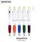 Office Glossy White Ball Pen with Color Clip, Plastic Pen