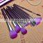 New fashion !! 16 PCS Pro Makeup Brush Set 16pcs Make up Cosmetic Tools With Purple PU Leather case Wholesale